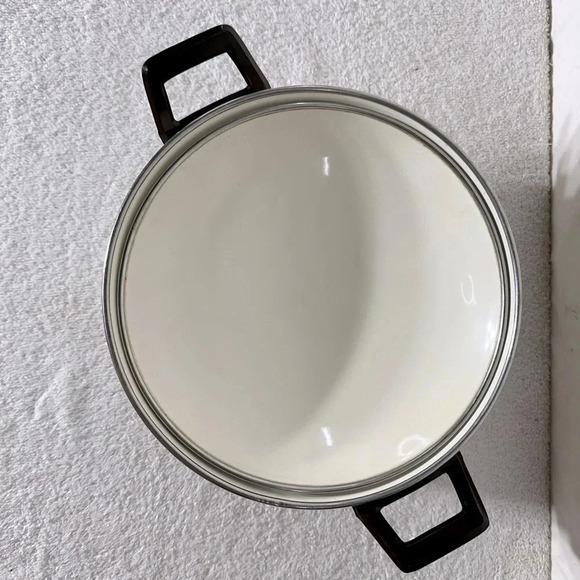 Vintage Enamelware Dutch Oven With Floral Design - Picture 6 of 13